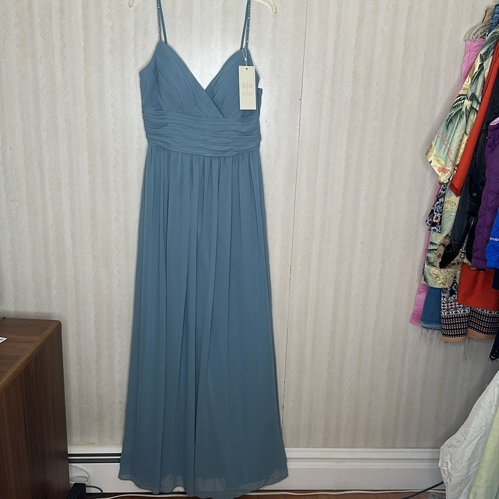 🦋🆕 GATHER & GOWN BRIDESMAID FLOOR-LENGTH GOWN SIZE 10 - Picture 2 of 11
